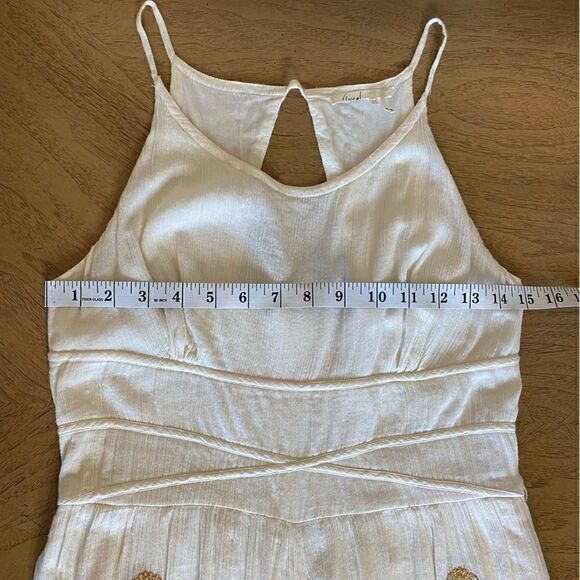 Anthropologie Floreat Varanasi Cream Maxi Dress Size 4 - Picture 9 of 14